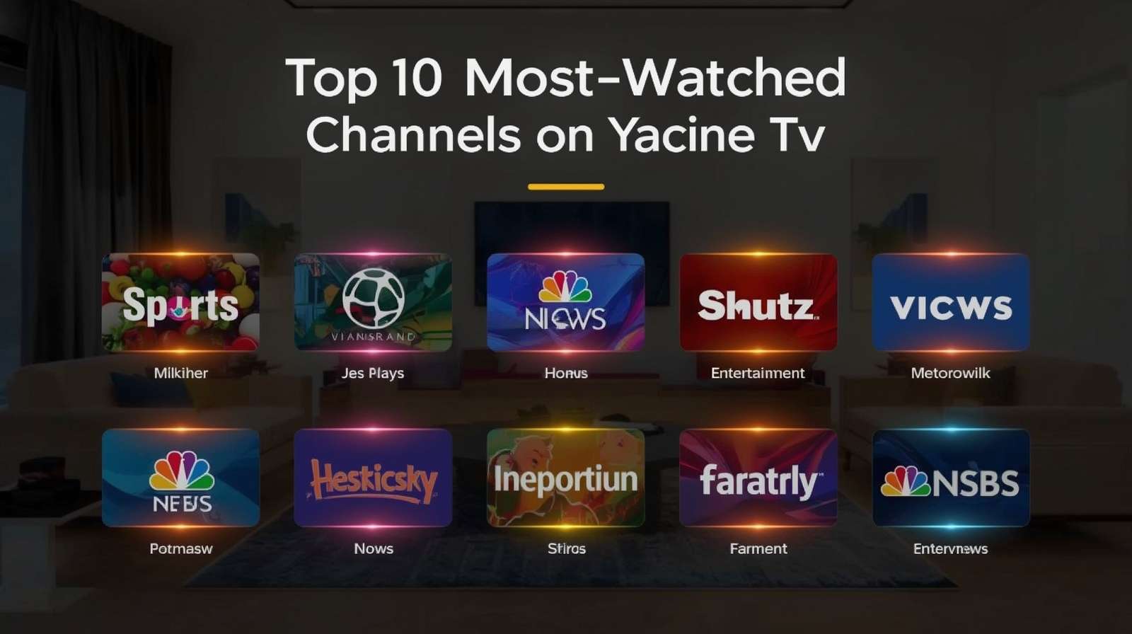 A graphic showcasing logos of popular TV channels.